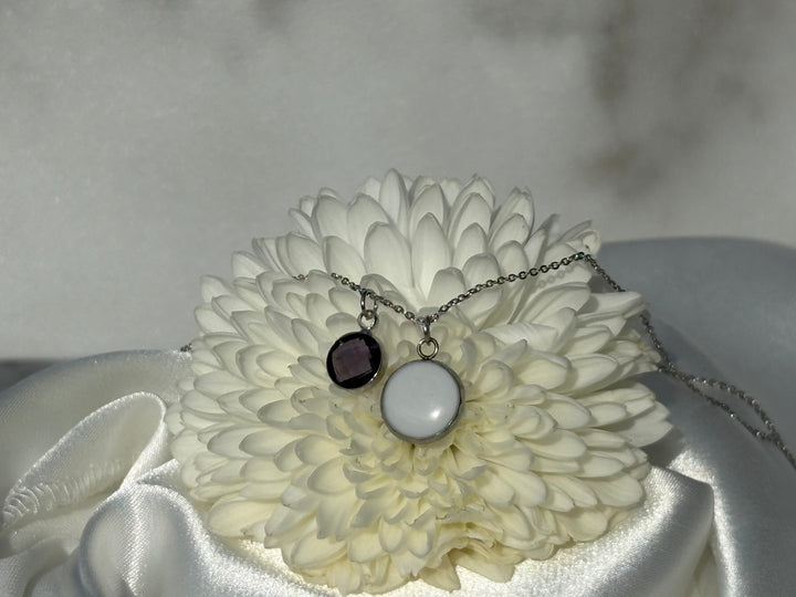 Round Minimalist Necklace - Breastmilk or Ashes Keepsake