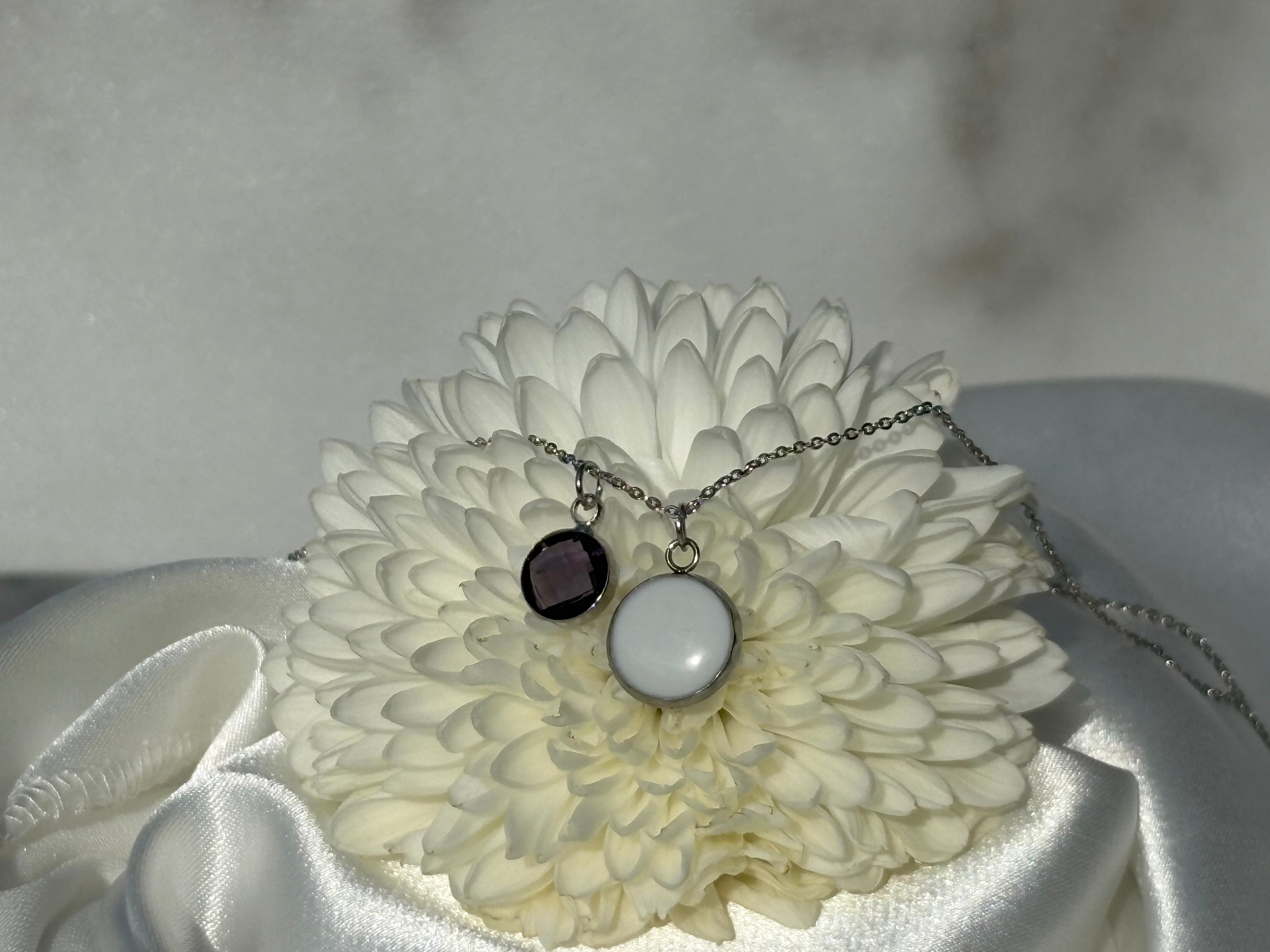 Round Minimalist Necklace - Breastmilk or Ashes Keepsake