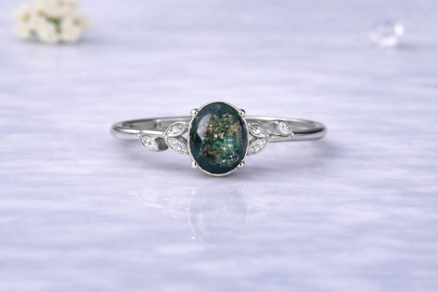 Oval Branch Ring - Keepsake with Ashes or Hair