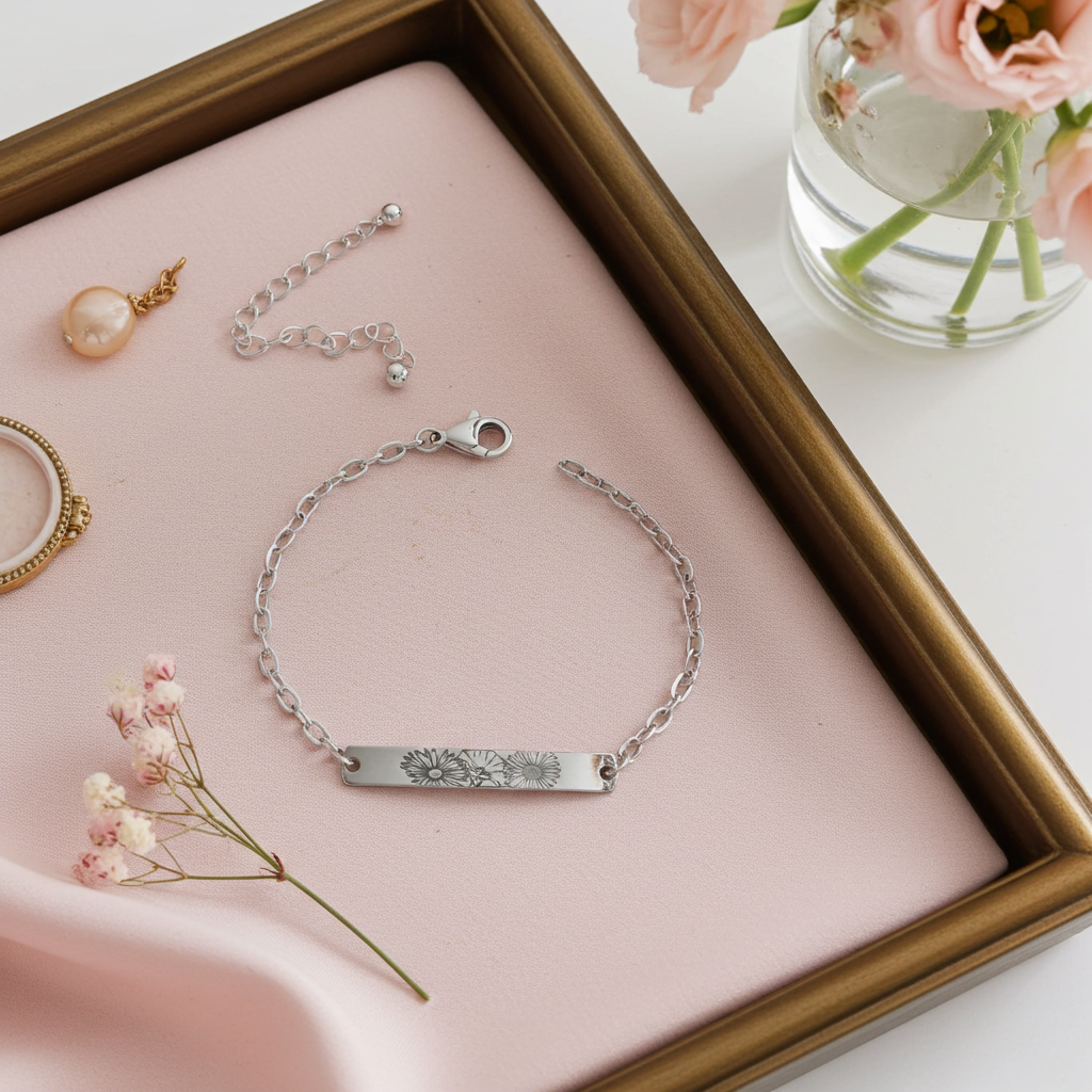 Birth Flower Bracelet - Custom Floral Jewelry Gift