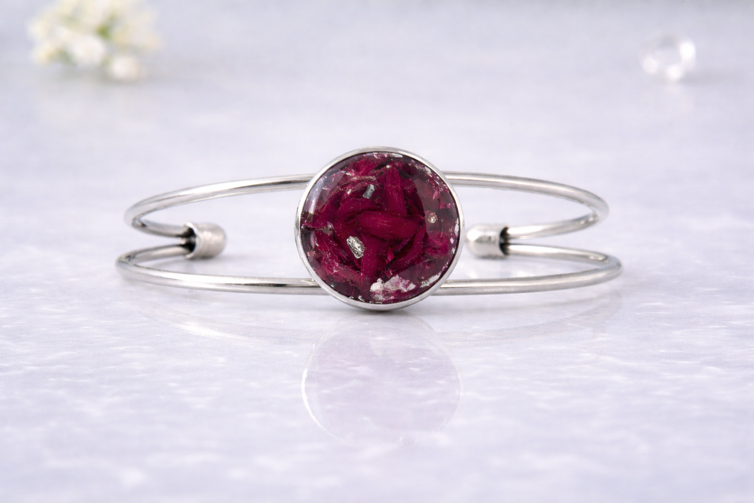 Cuff Keepsake Bracelet - Ashes, Hair, Flowers or Breastmilk