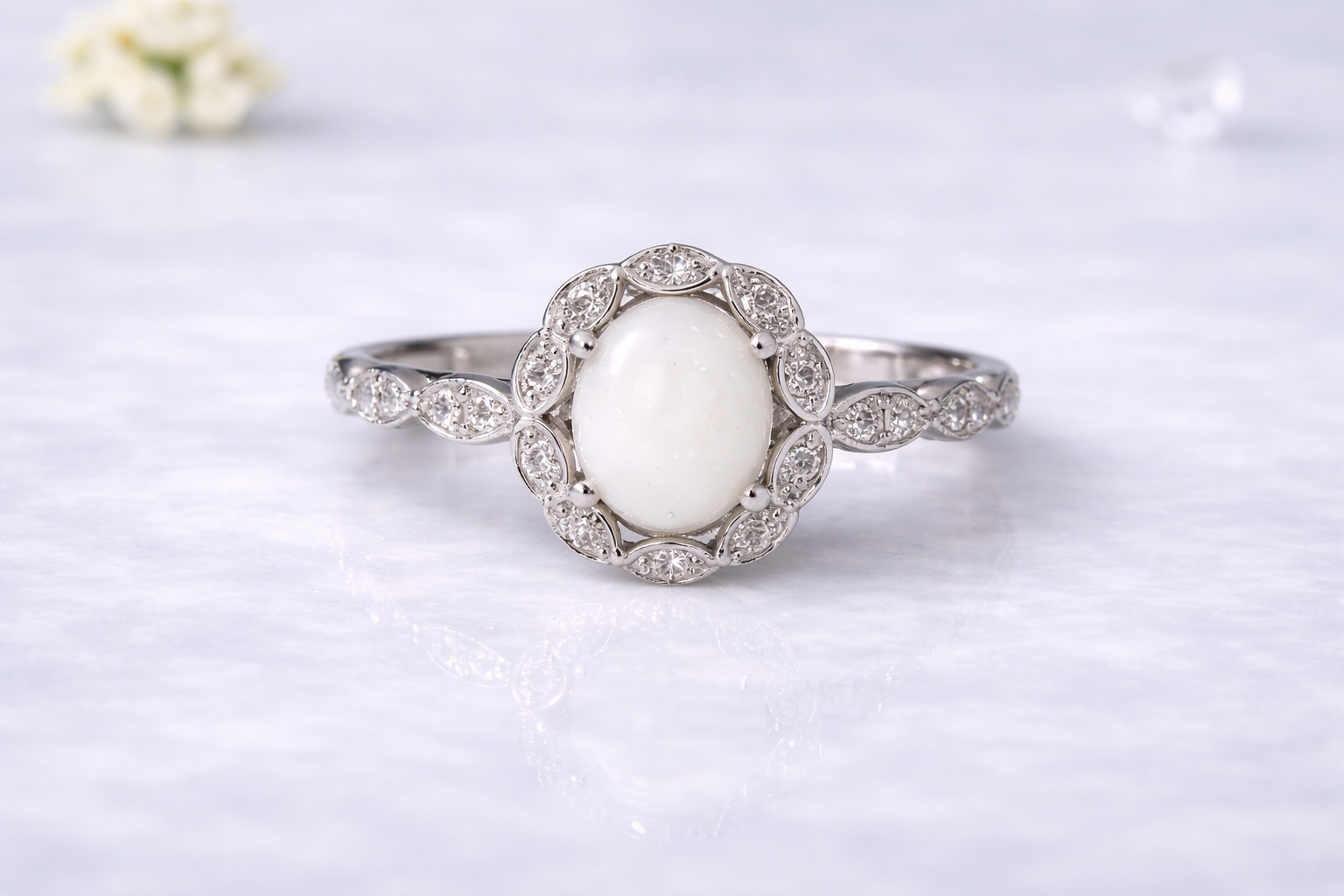 Blossom Halo Breastmilk Ring -Vintage Floral Keepsake