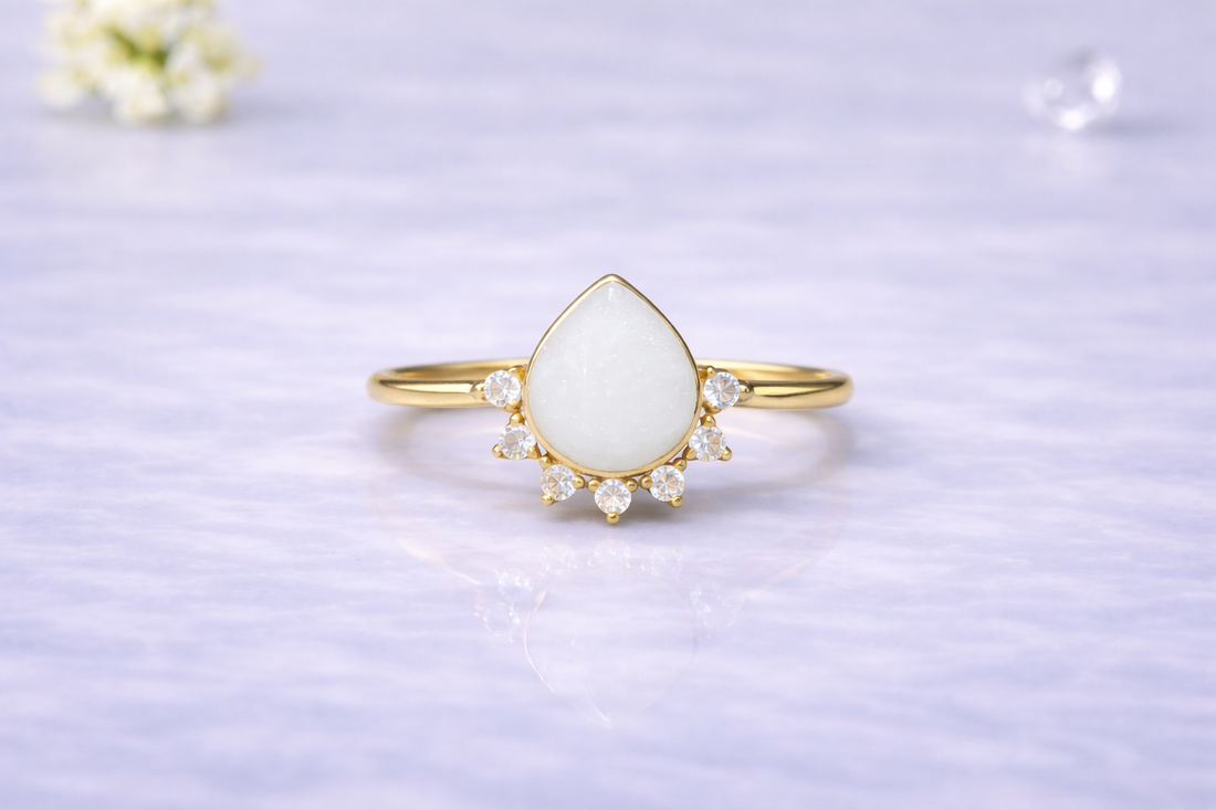 Radiant Teardrop Ashes Ring - Sterling Silver Cremation Jewelry - Grief Keepsake Ring