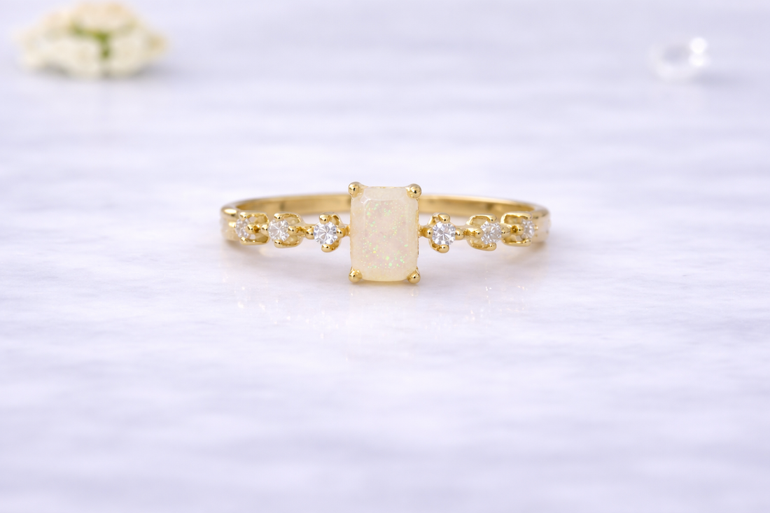 Celeste Gold Ring - Cremation memorial Ring