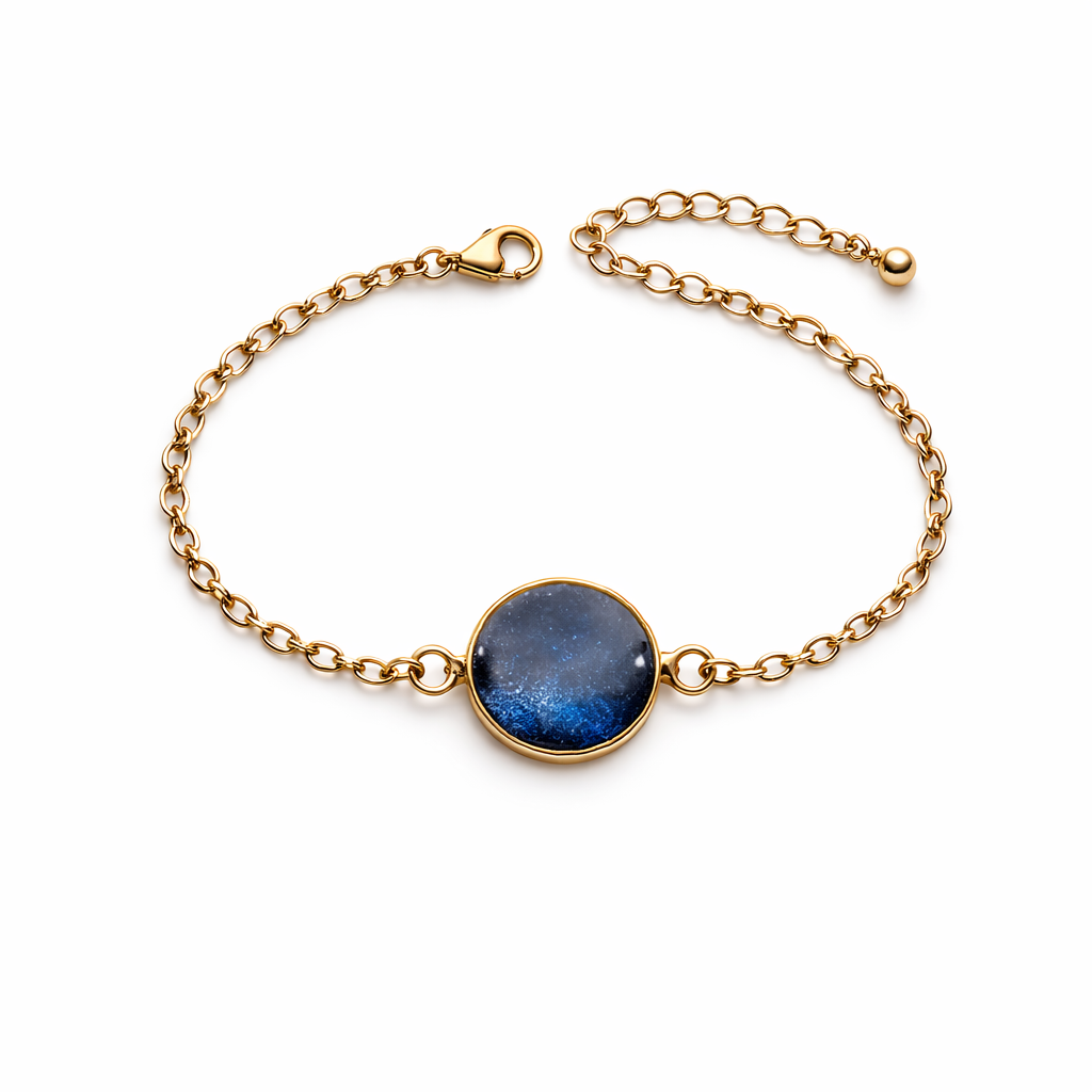 Round Bezel Bracelet - Custom Ashes or Breastmilk Keepsake