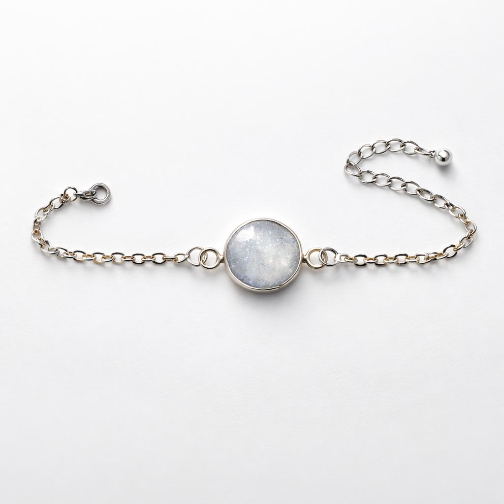 Round Bezel Bracelet - Custom Ashes or Breastmilk Keepsake