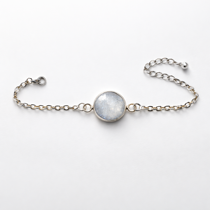 Round Bezel Bracelet - Custom Ashes or Breastmilk Keepsake
