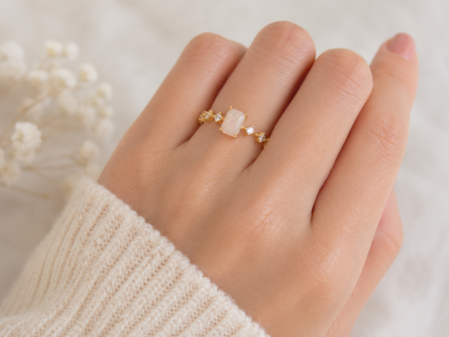 Celeste Gold Ring - Cremation memorial Ring