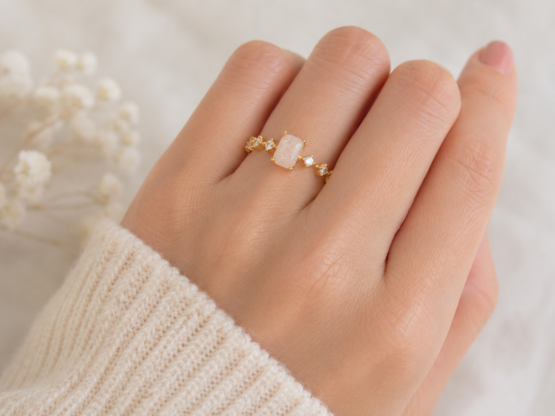 Celeste Gold Ring - Cremation memorial Ring