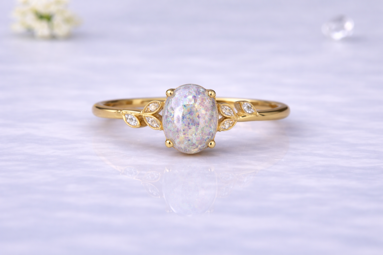 Oval Branch Ring - Keepsake with Ashes or Hair