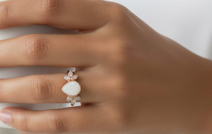 Vintage Leaf Memory Ring- Ashes or Hair