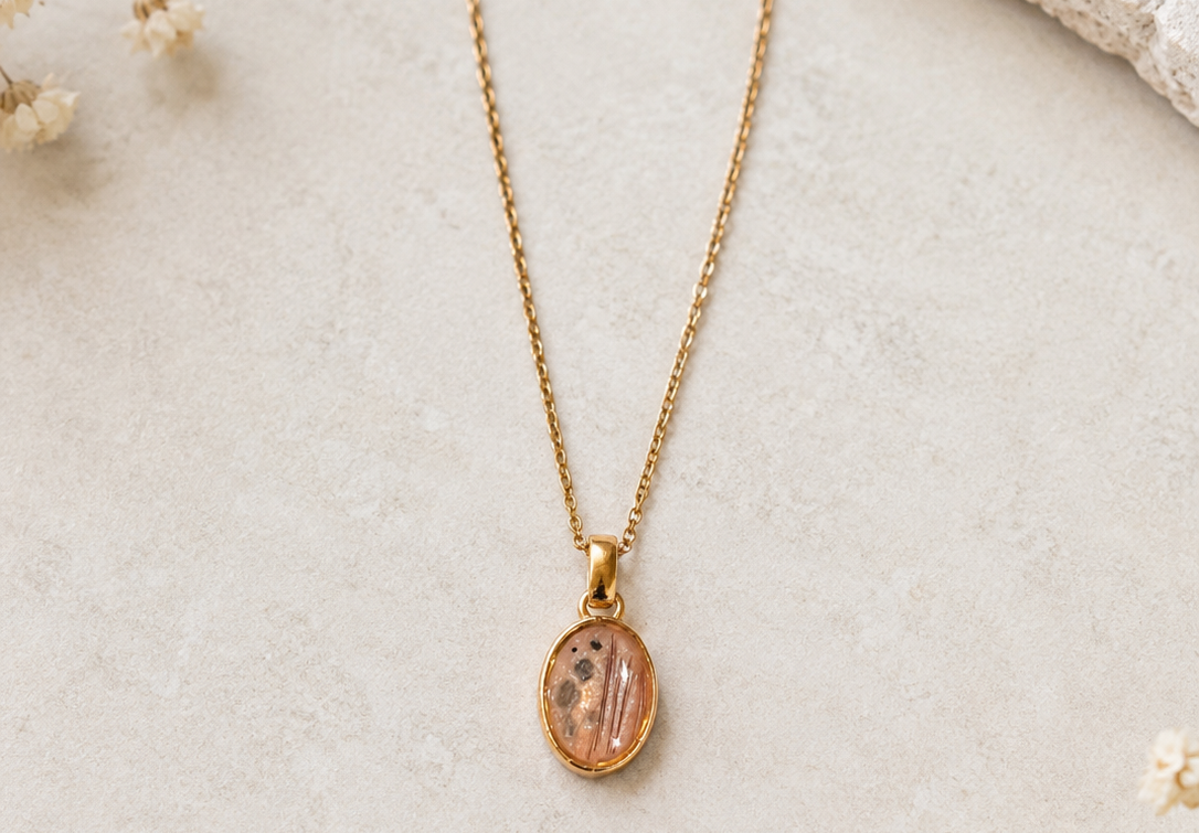 Oval Memorial Necklace – Ashes or Hair Keepsake Jewelry