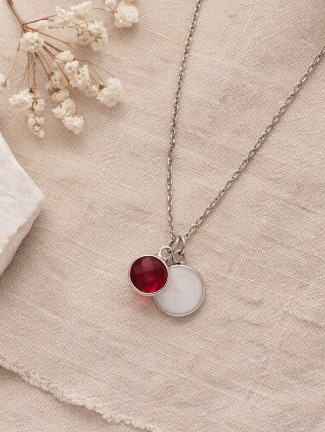 Round Minimalist Necklace - Breastmilk or Ashes Keepsake