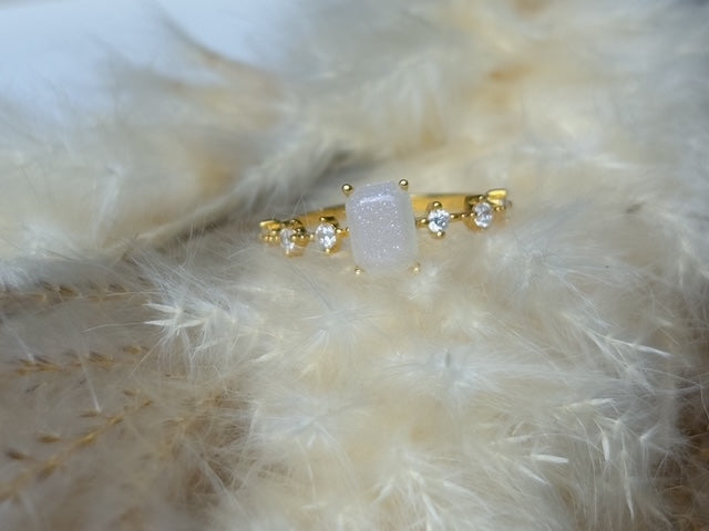 Celeste Gold Memorial Ring - Custom Ashes, Breastmilk, or Hair Keepsake