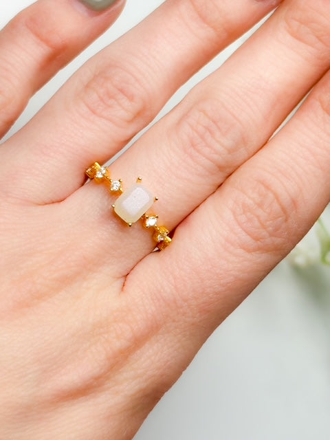 Celeste Gold Memorial Ring - Custom Ashes, Breastmilk, or Hair Keepsake