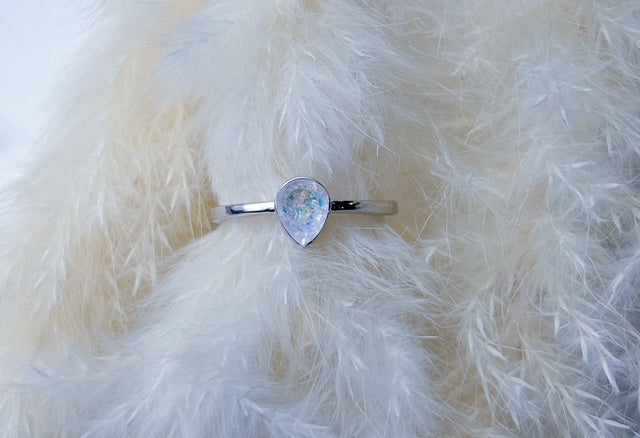 Tear Drop Ring - Custom Memorial Jewelry with Ashes or Milk