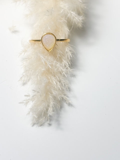 Tear Drop Ring - Custom Memorial Jewelry with Ashes or Milk