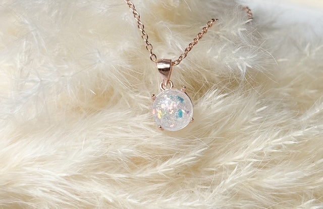 Round Semi-Mount Necklace - Custom Inclusion Pendant