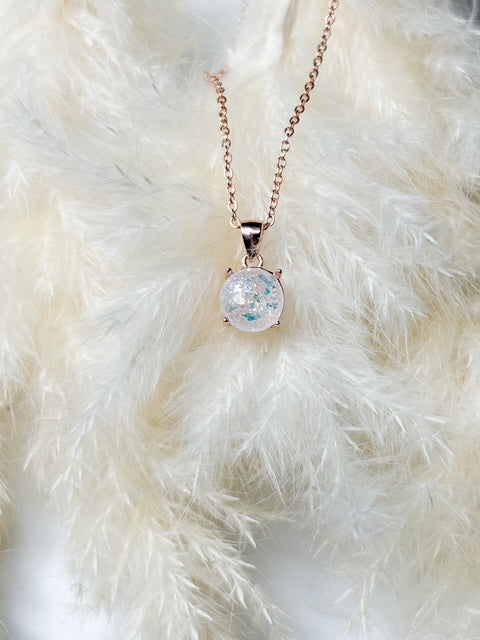 Round Semi-Mount Necklace - Custom Inclusion Pendant