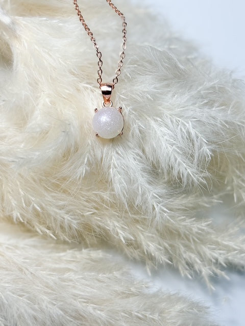 Round Semi-Mount Necklace - Custom Inclusion Pendant