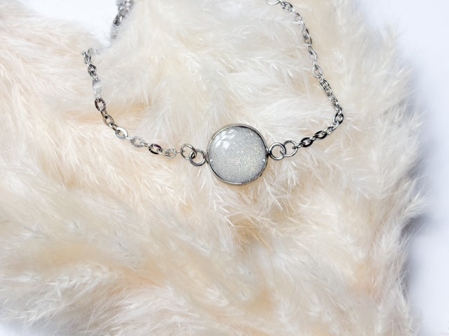 Round Bezel Bracelet - Custom Ashes or Breastmilk Keepsake