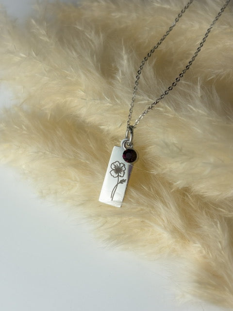Birth Flower Necklace - Custom Floral Pendant Gift