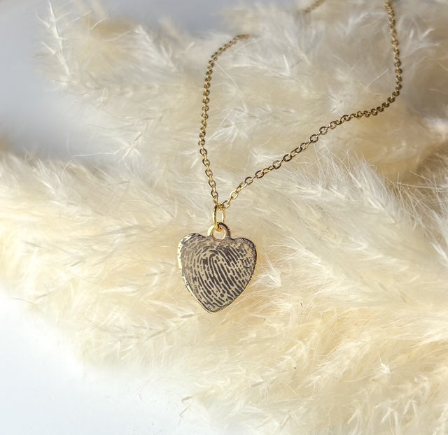 Fingerprint Heart Necklace - Personalized Keepsake Pendant