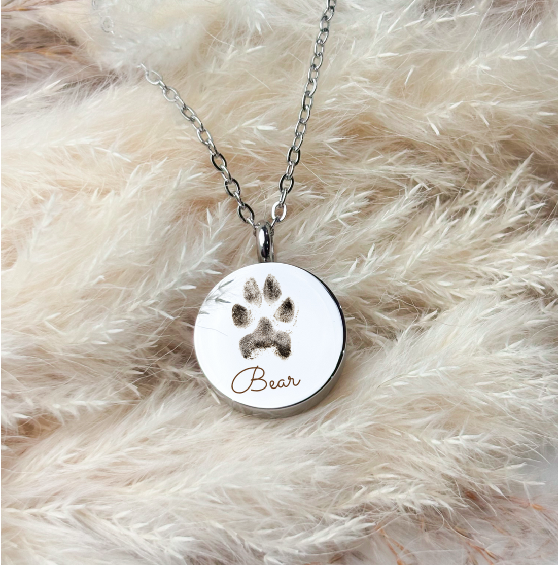 Engraved Urn Necklace- Circle