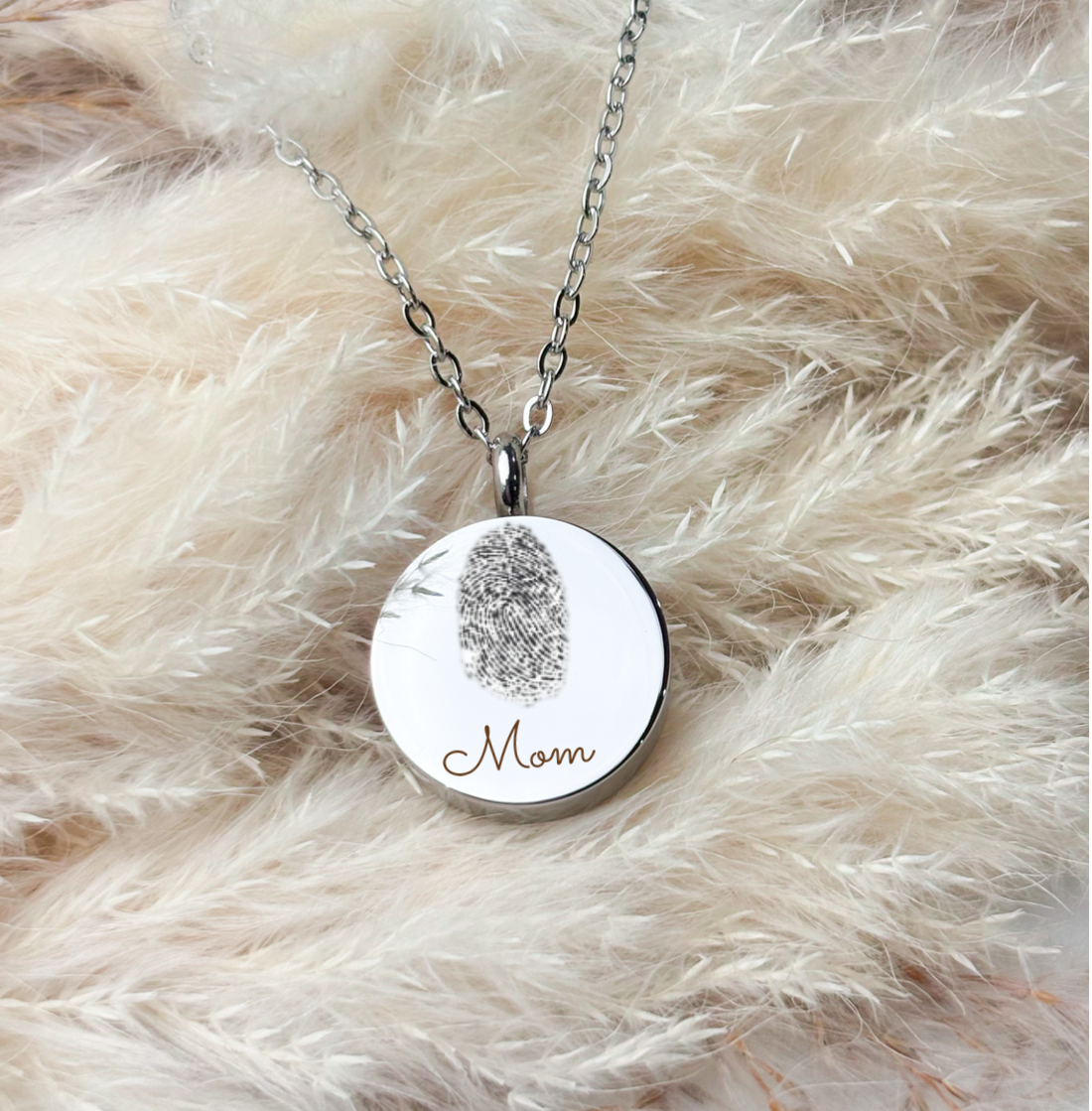 Engraved Urn Necklace- Circle