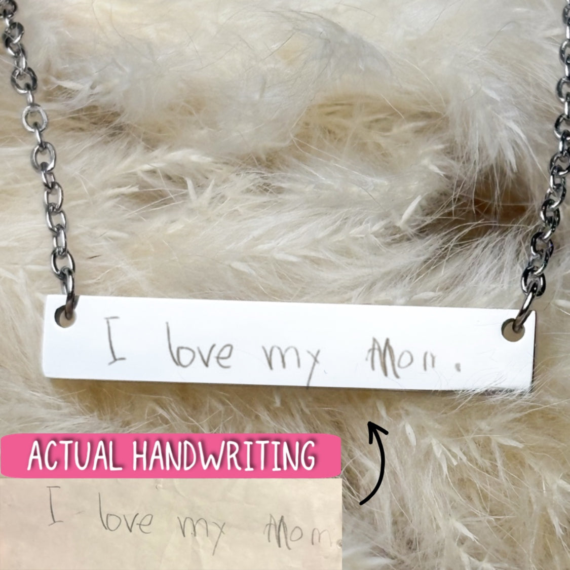 Handwriting Bar Necklace - Personalized Signature Jewelry
