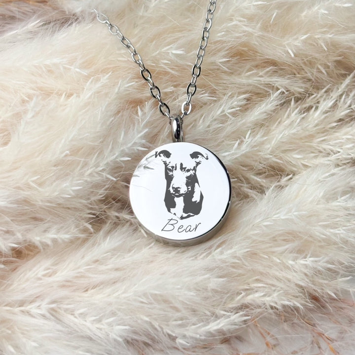 Engraved Urn Necklace- Circle