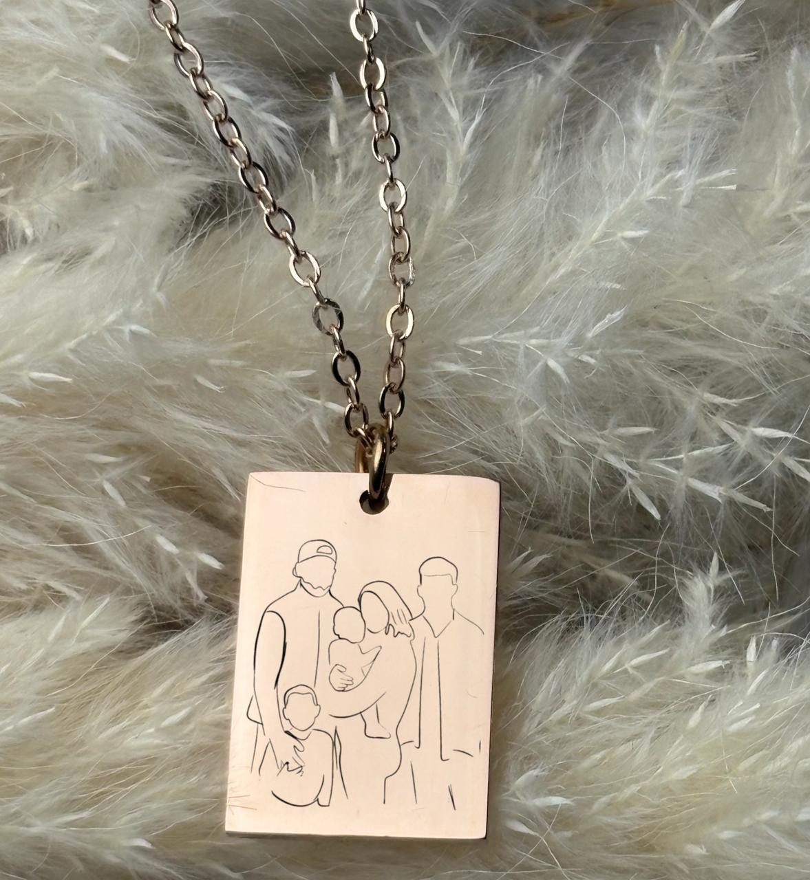 Custom Line Drawing Necklace - Hand Drawn Memorial Jewelry
