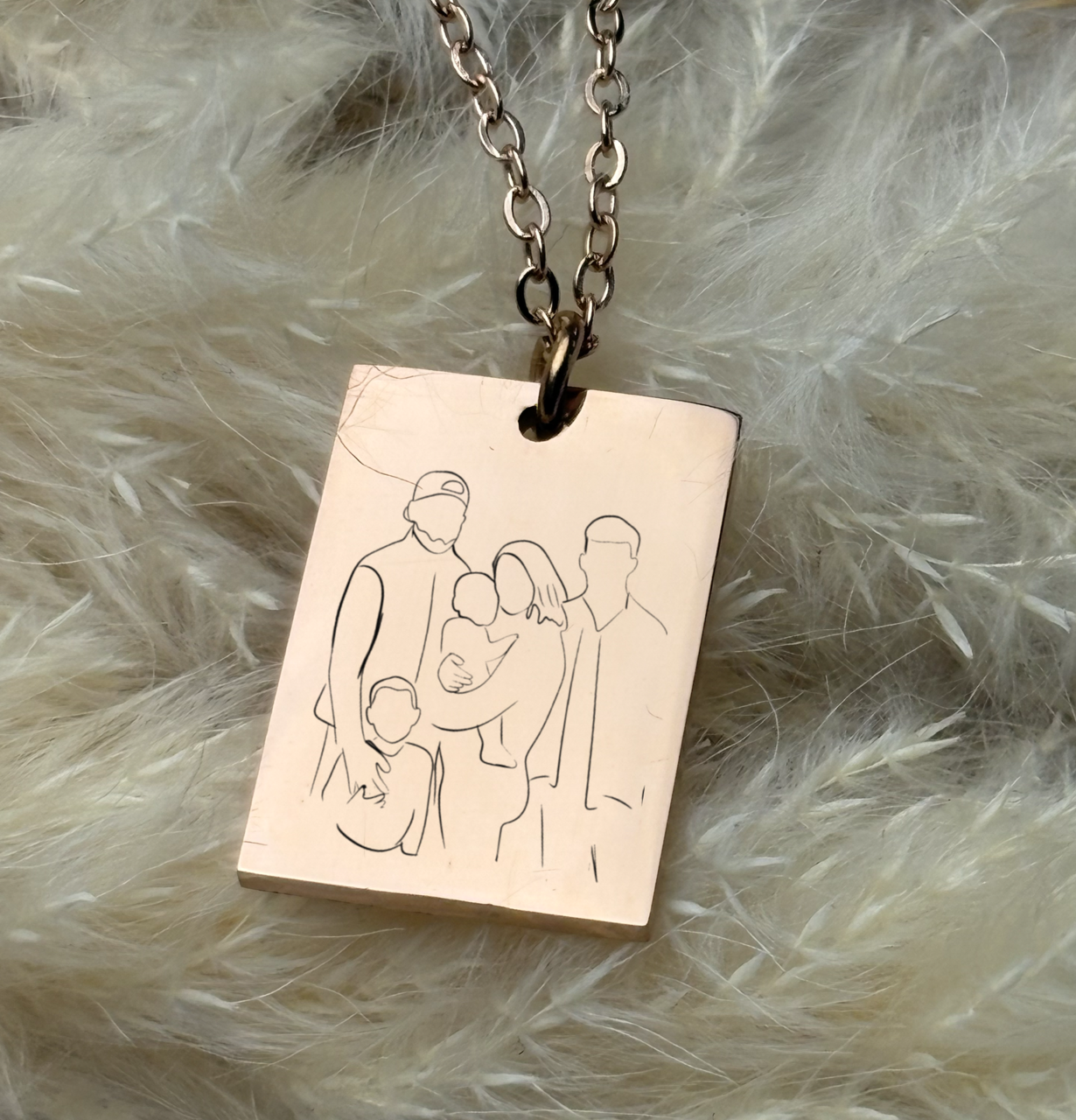 Custom Line Drawing Necklace - Hand Drawn Memorial Jewelry