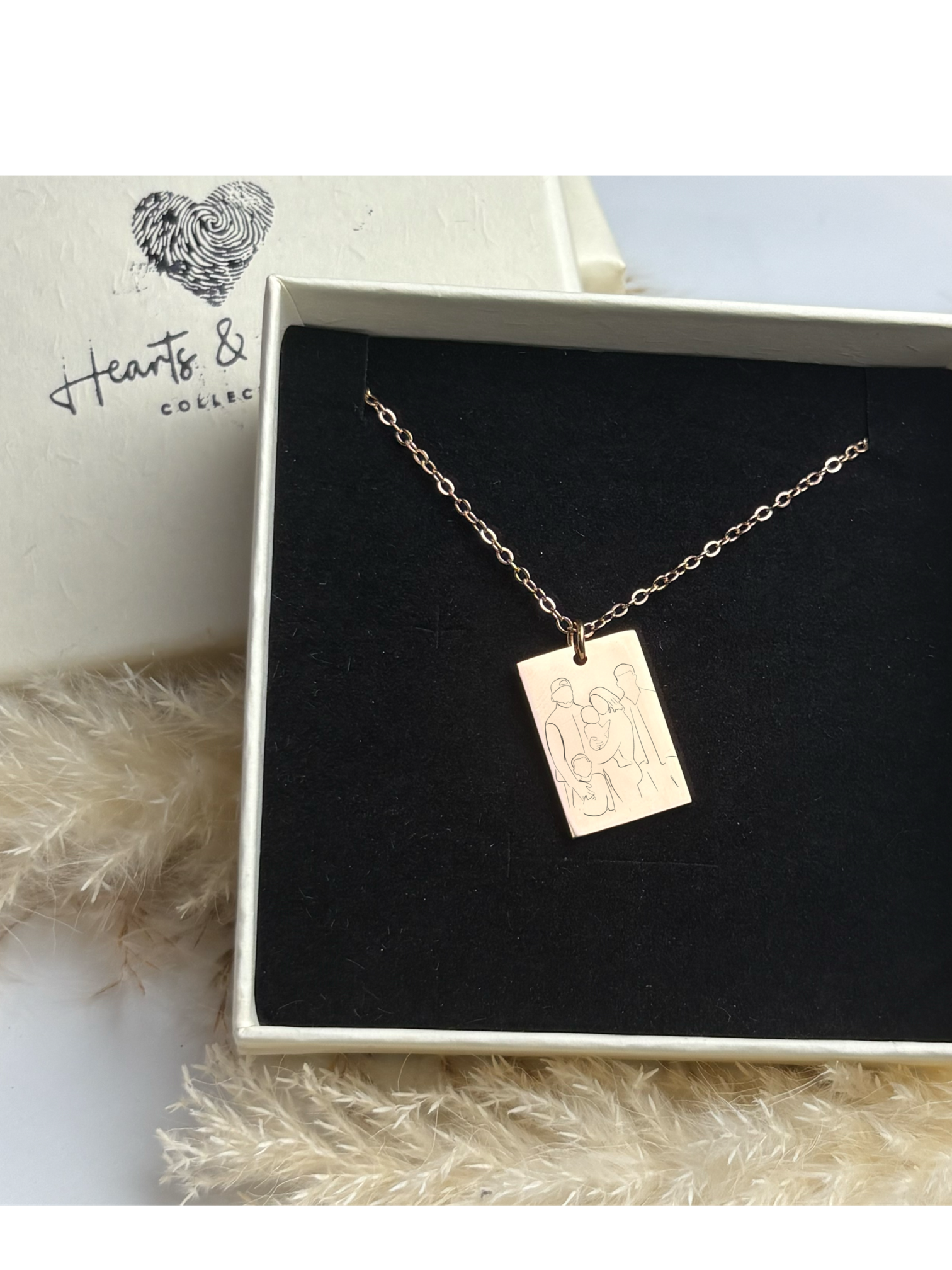 Custom Line Drawing Necklace - Hand Drawn Memorial Jewelry