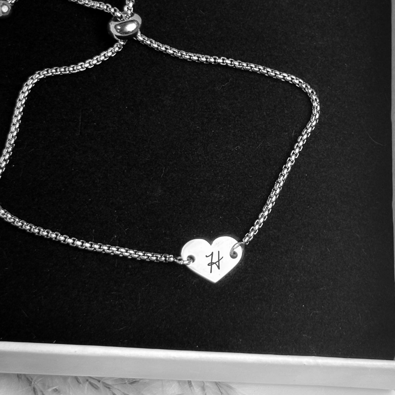 Heart Charm Bracelet - Custom Engraved Jewelry Gift