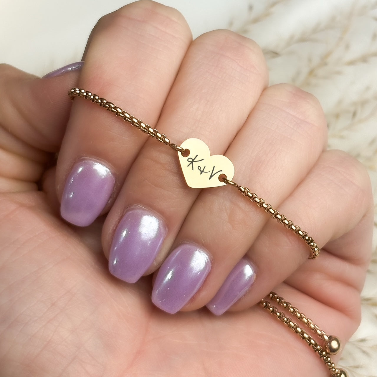 Heart Charm Bracelet - Custom Engraved Jewelry Gift