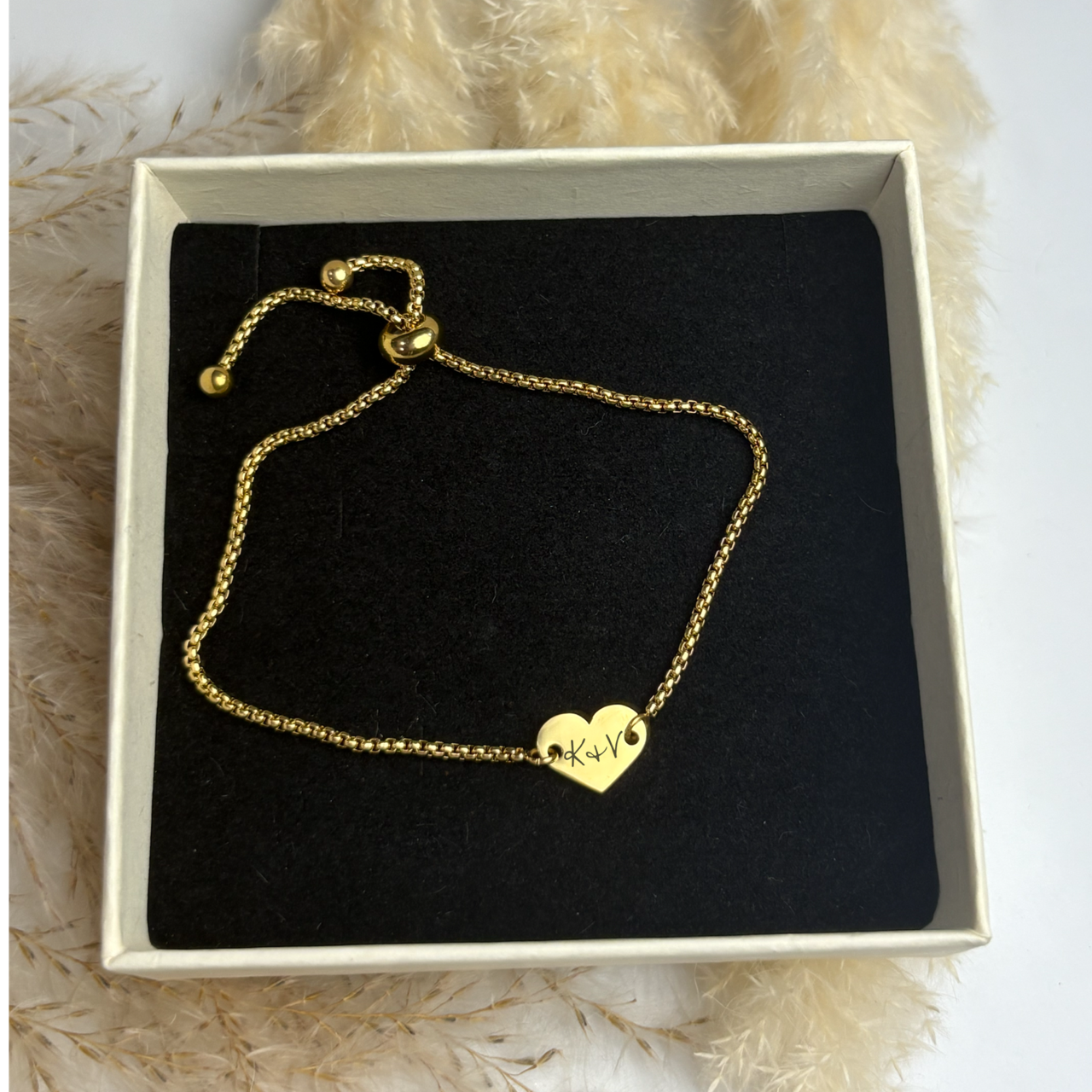 Heart Charm Bracelet - Custom Engraved Jewelry Gift