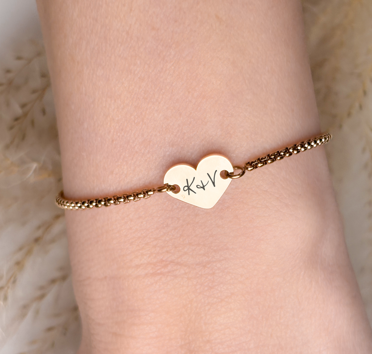 Heart Charm Bracelet - Custom Engraved Jewelry Gift
