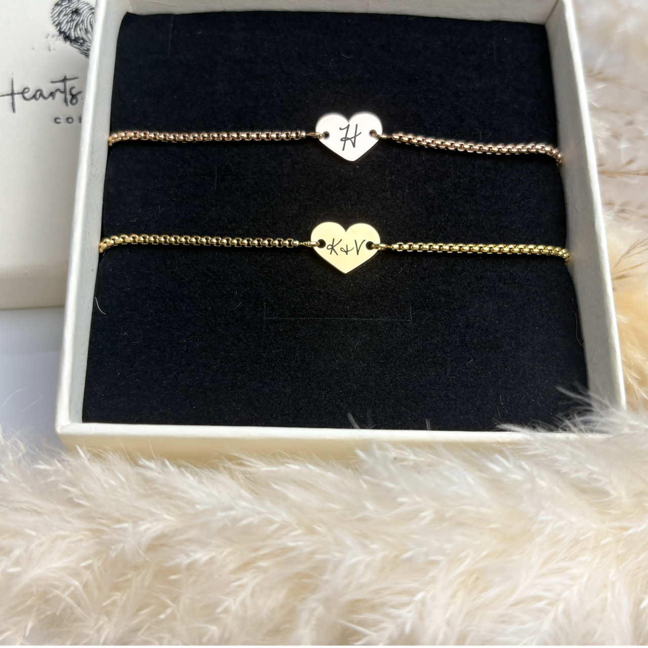 Heart Charm Bracelet - Custom Engraved Jewelry Gift