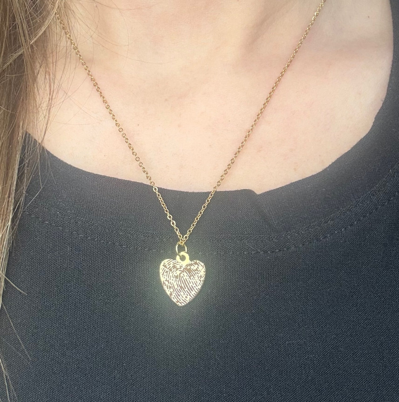 Fingerprint Heart Necklace - Personalized Keepsake Pendant