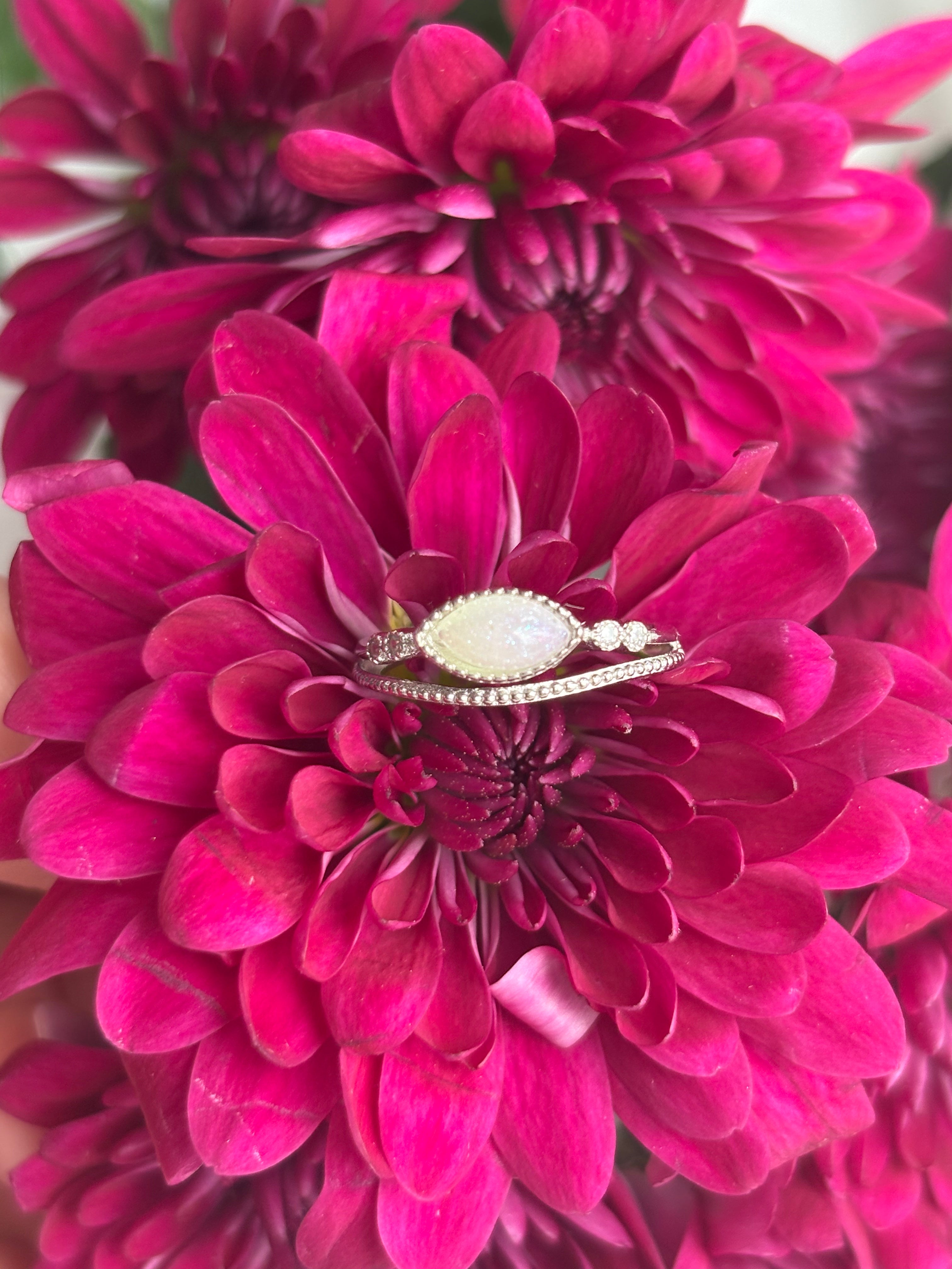 Marquise Hunter Memorial Ring - Ashes, Breastmilk or Flower Keepsake
