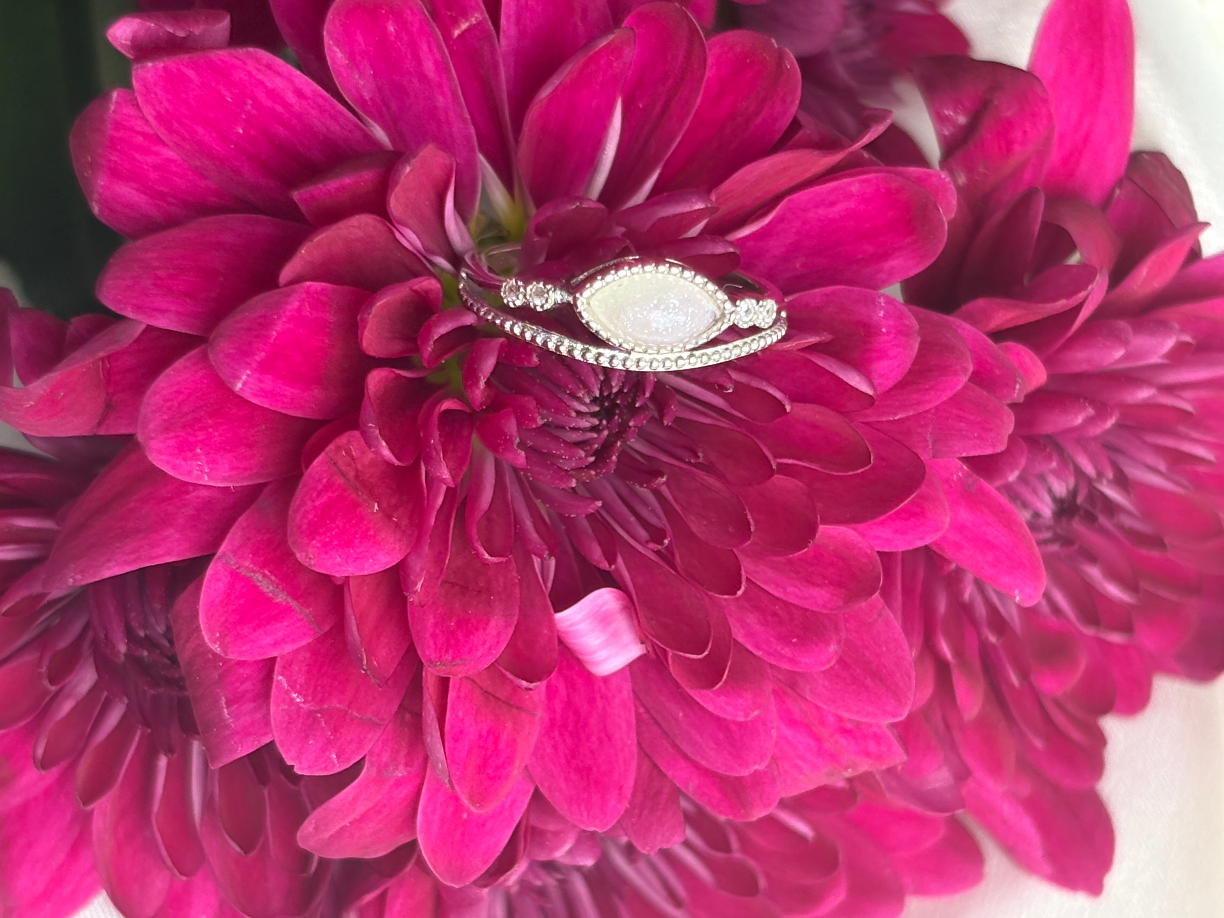 Marquise Hunter Memorial Ring - Ashes, Breastmilk or Flower Keepsake