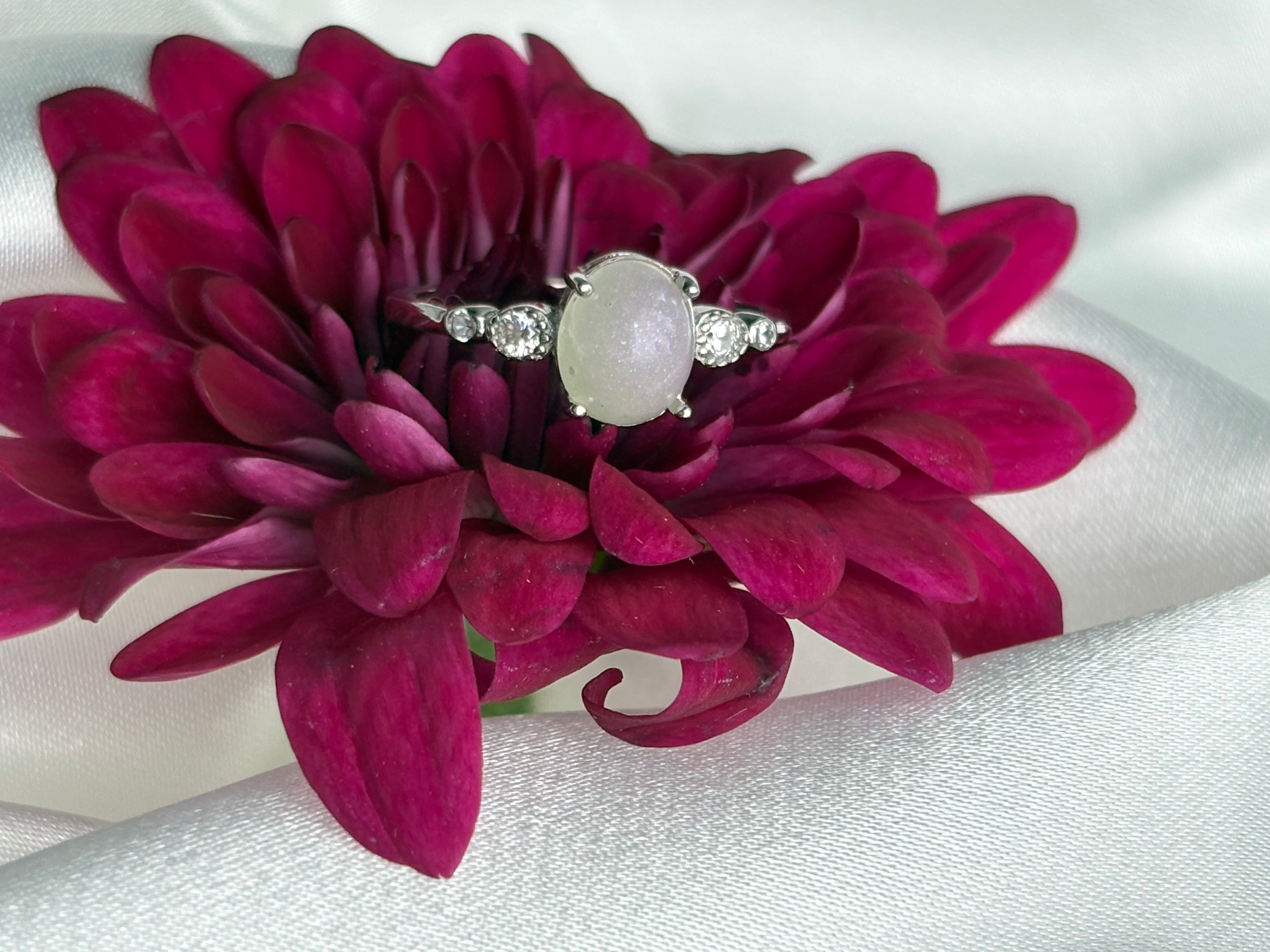 Crystal Keepsake Ring - Ashes or Breastmilk Memorial Jewelry