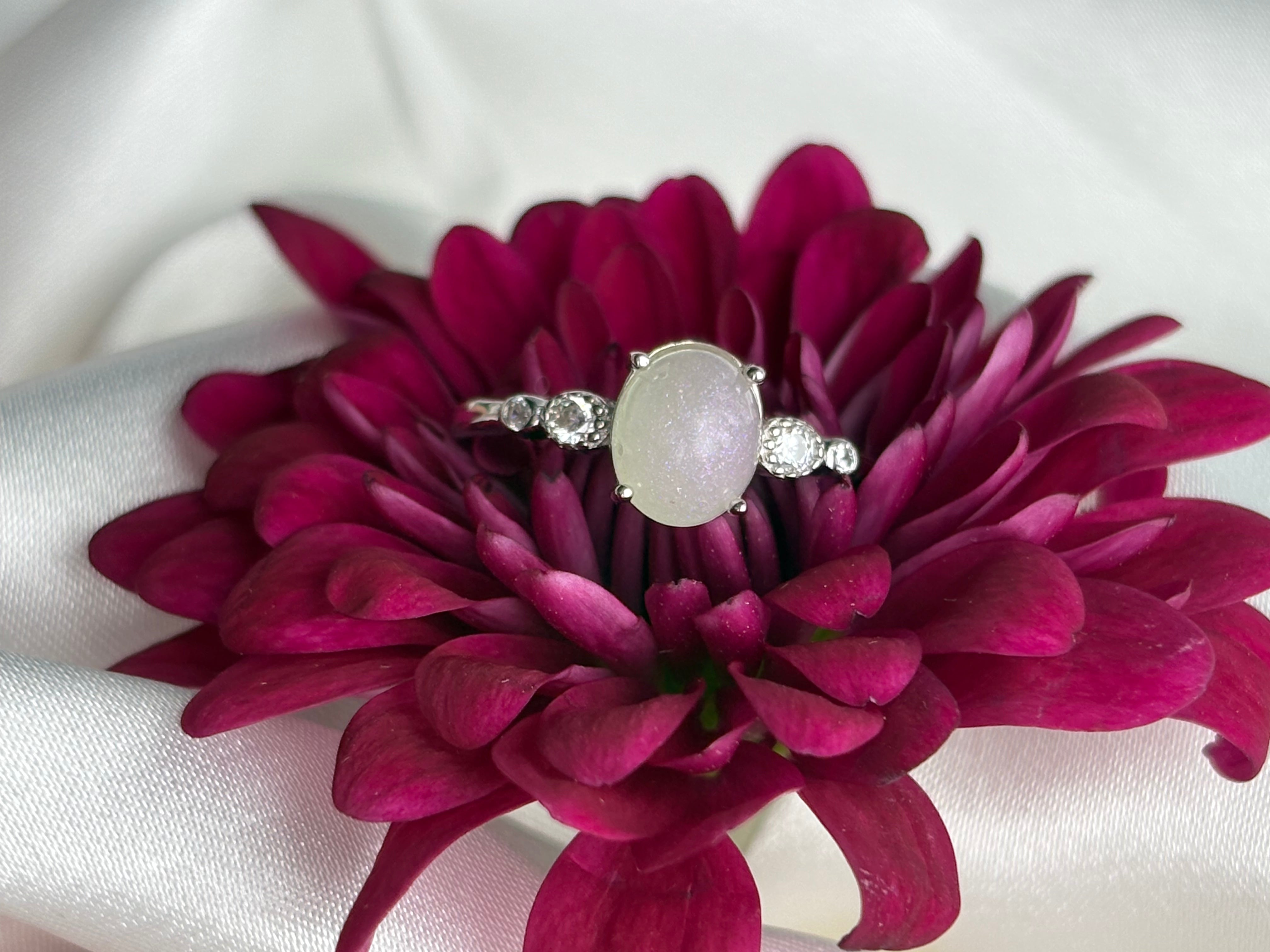 Crystal Keepsake Ring - Ashes or Breastmilk Memorial Jewelry