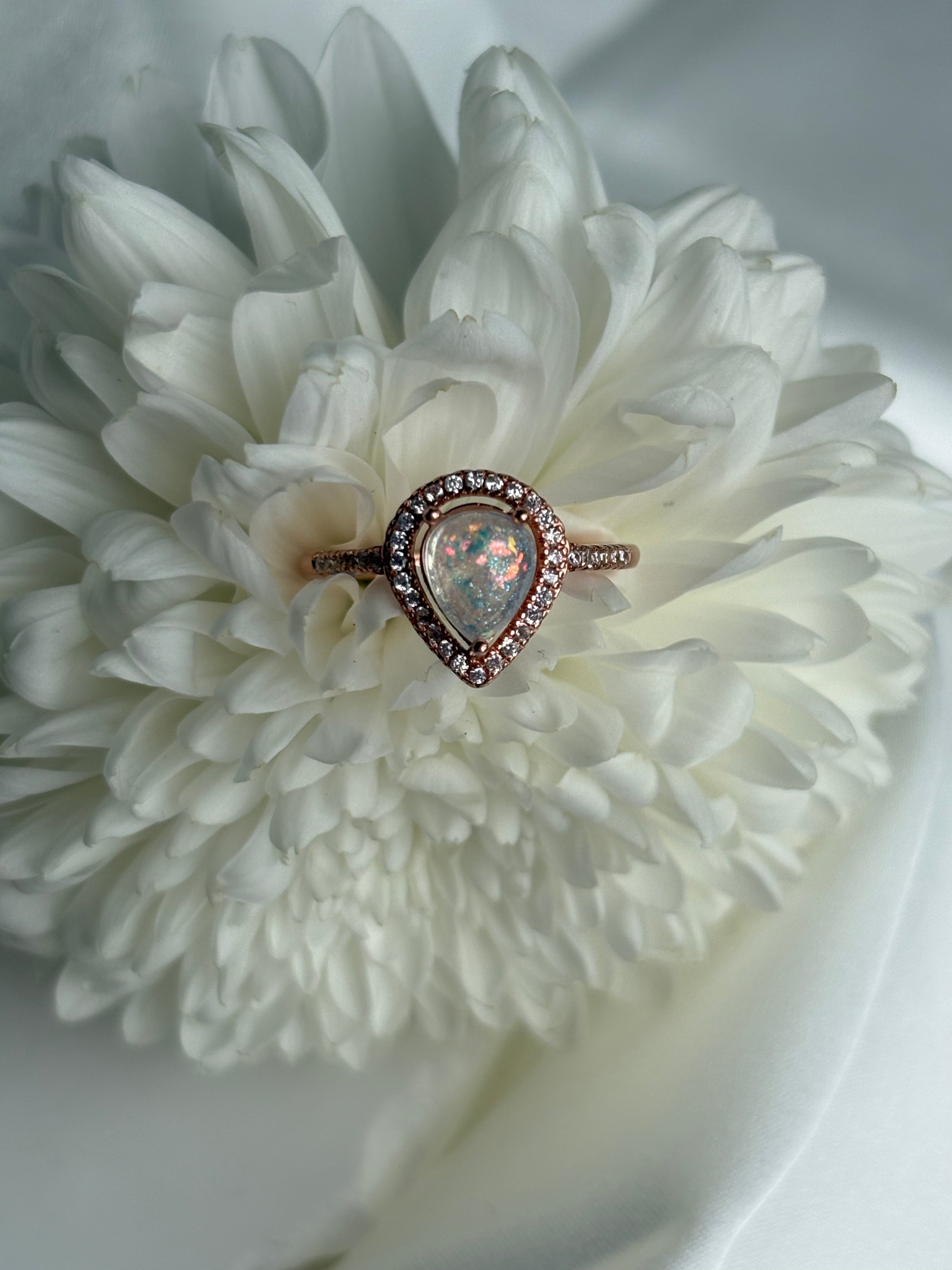 Pear Halo Ring - Ashes, Breastmilk or Dried Flower Keepsake