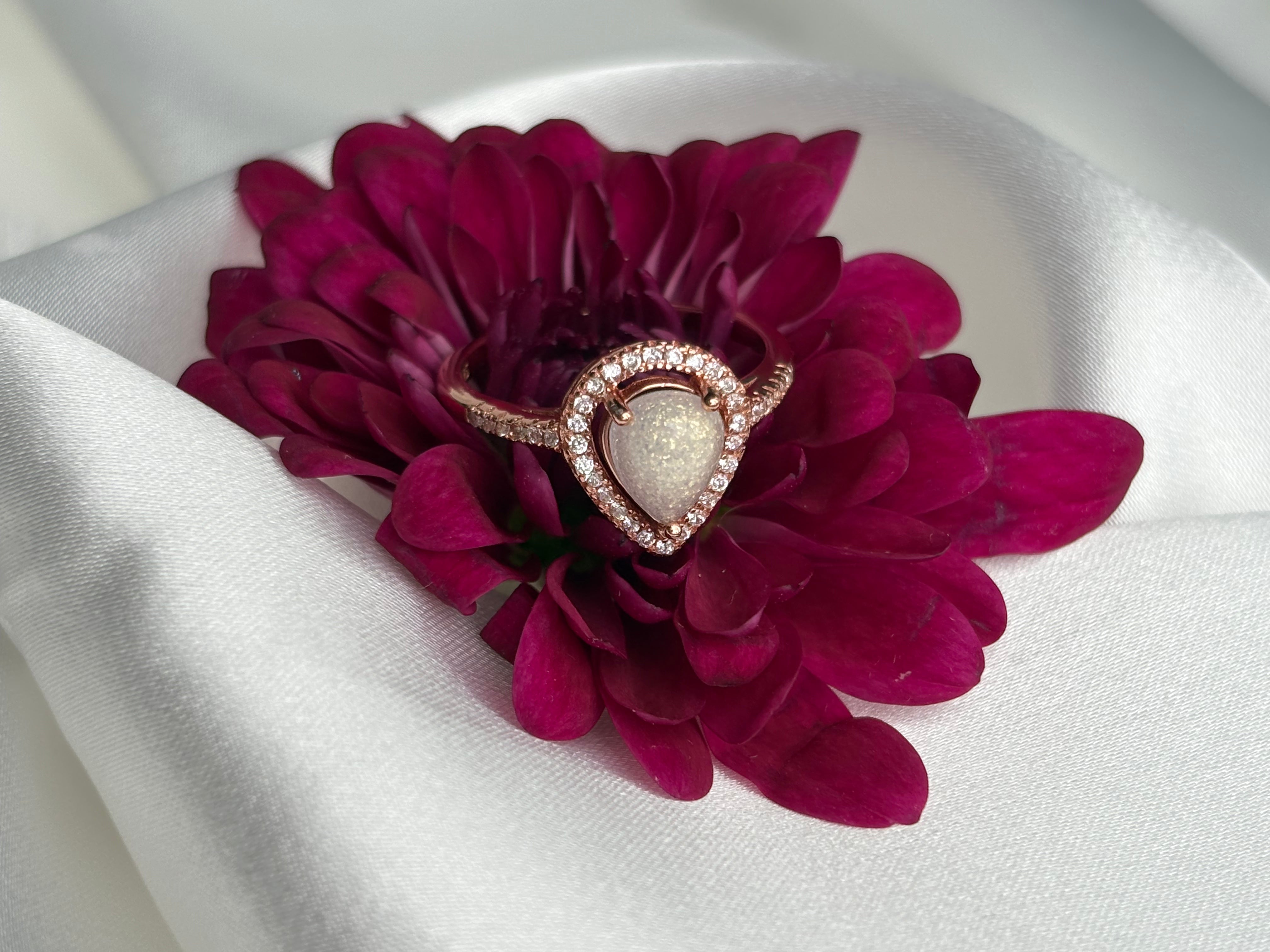 Pear Halo Ring - Ashes, Breastmilk or Dried Flower Keepsake