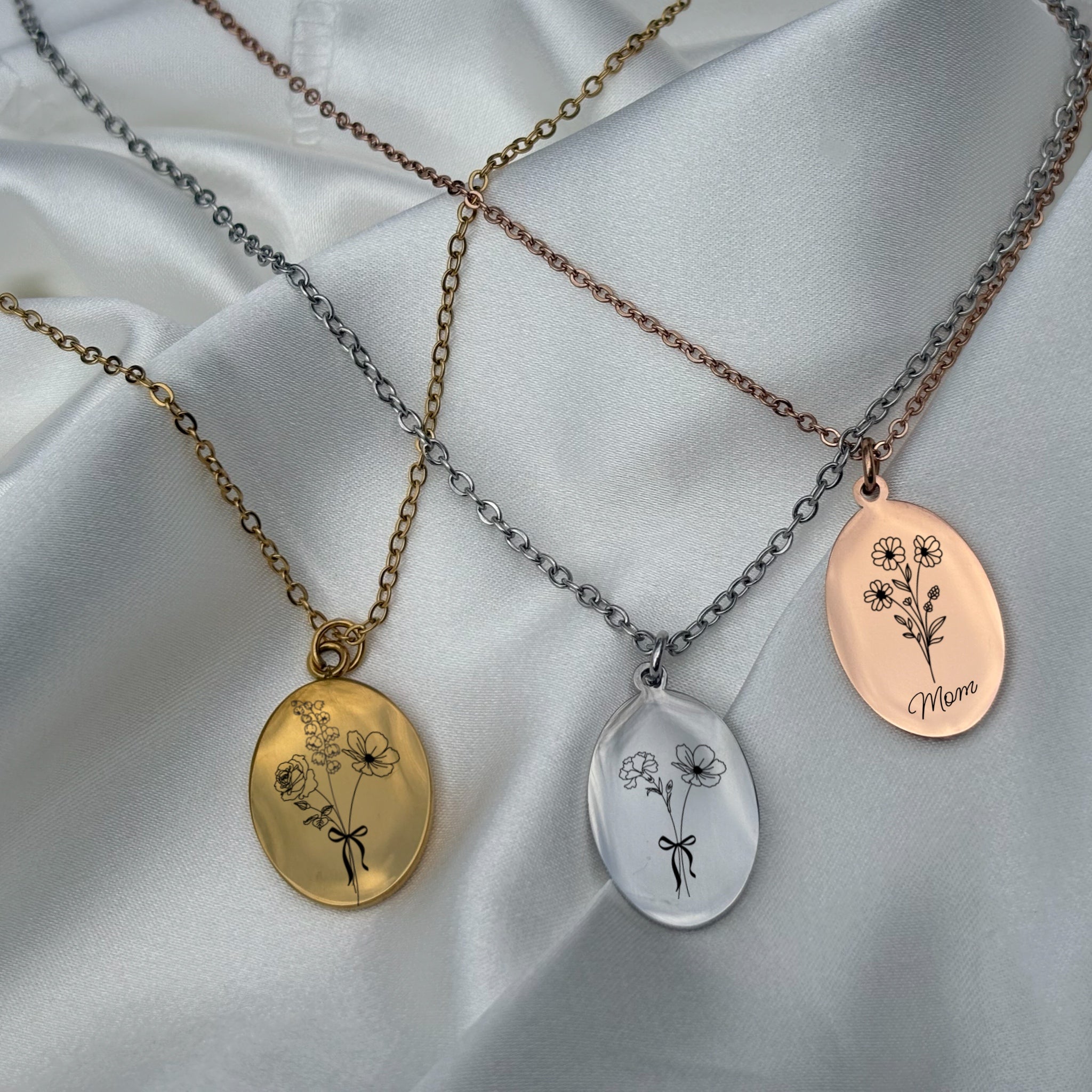 Birth Flower Necklace - Personalized Jewelry