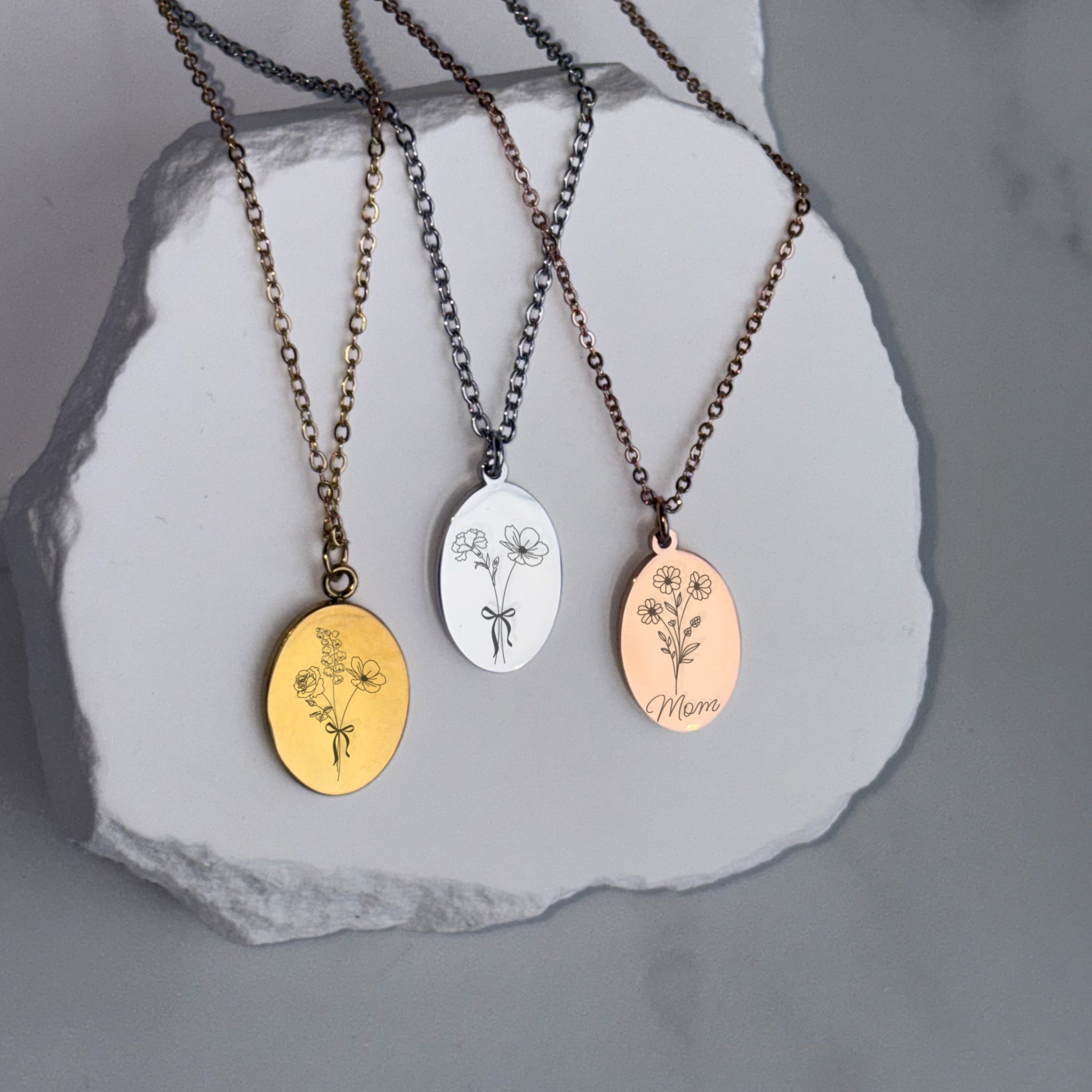 Birth Flower Necklace - Personalized Jewelry