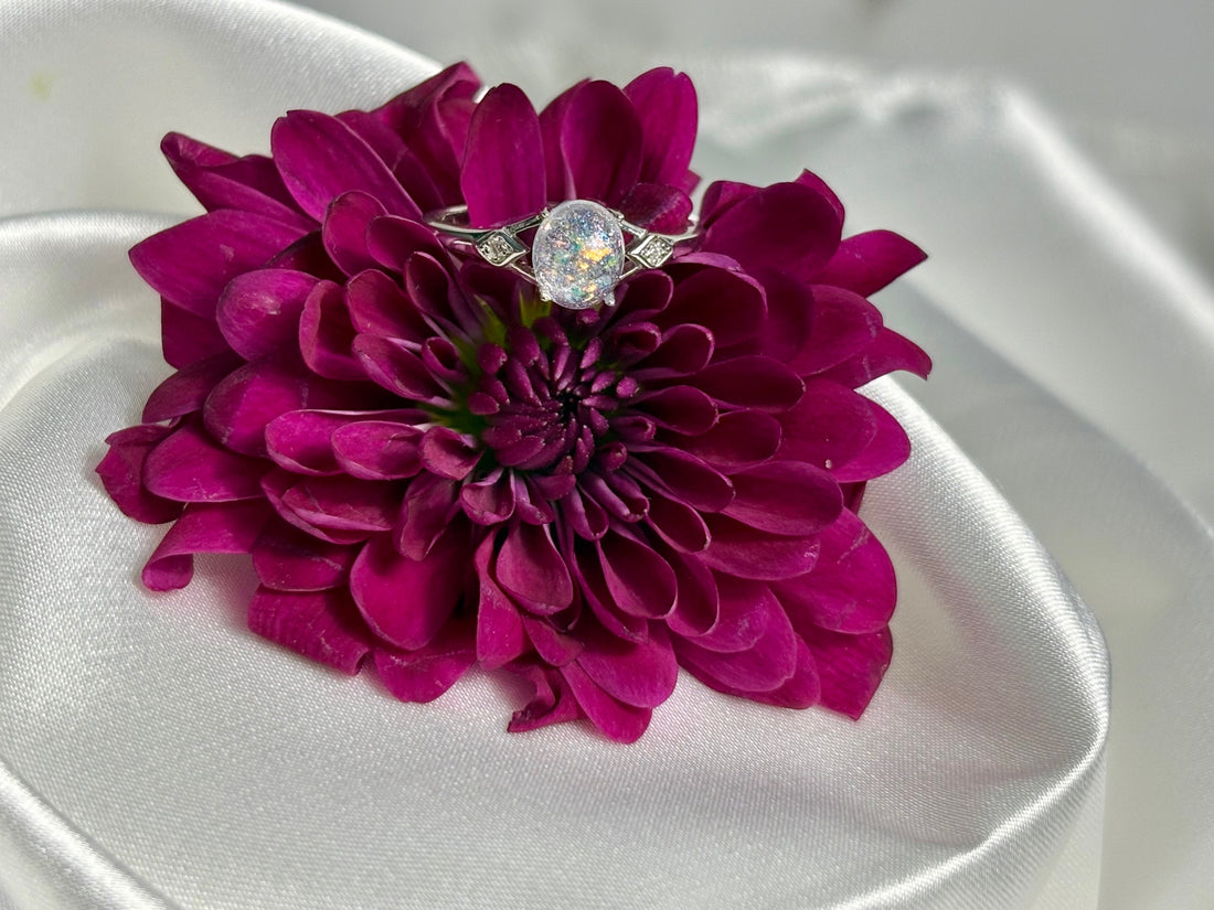 Custom memorial jewelry with ashes inclusion