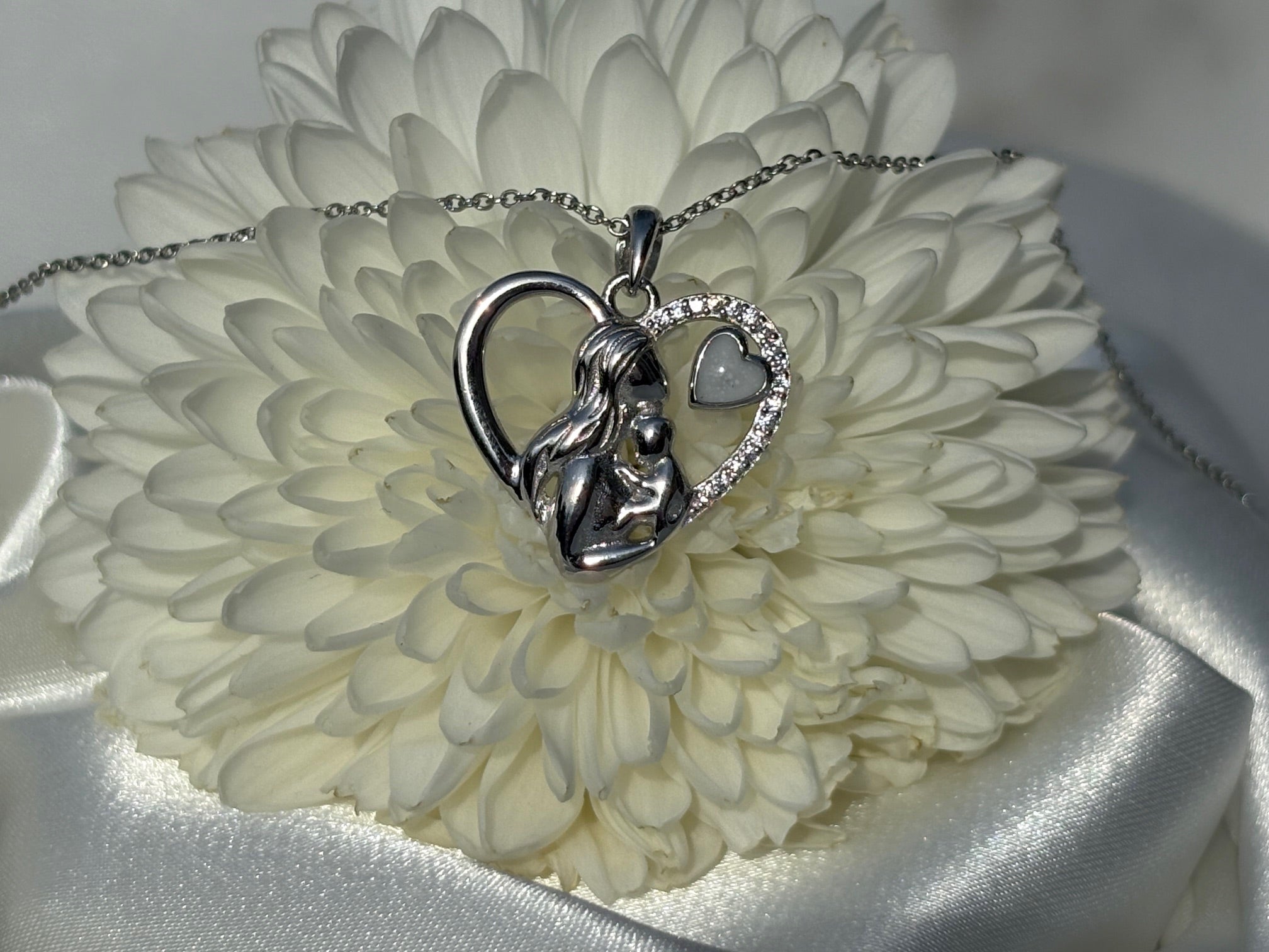 Mother’s Heart Necklace – Breastmilk  Keepsake Jewelry